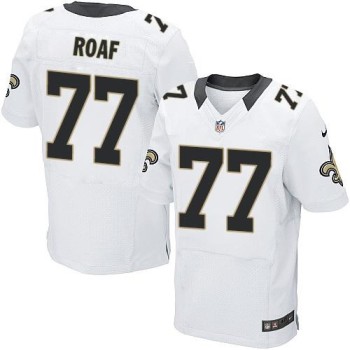 Saints #77 Willie Roaf White Men's Stitched NFL Elite Jersey
