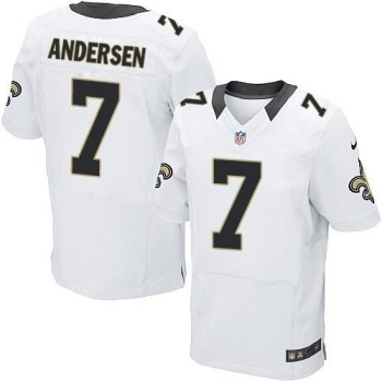 Saints #7 Morten Andersen White Men's Stitched NFL Elite Jersey