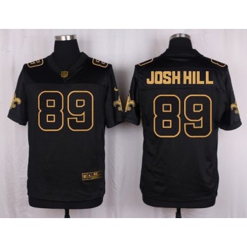 Saints #89 Josh Hill Black Men's Stitched NFL Elite Pro Line Gold Collection Jersey