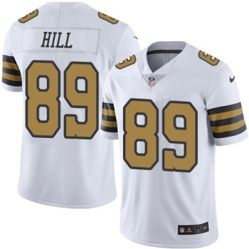 Saints #89 Josh Hill White Men's Stitched NFL Limited Rush Jersey