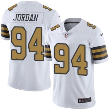 Saints #94 Cameron Jordan White Men's Stitched NFL Limited Rush Jersey