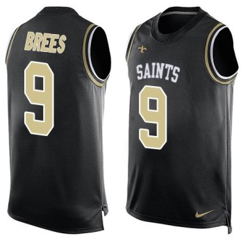 Saints #9 Drew Brees Black Team Color Men's Stitched NFL Limited Tank Top Jersey