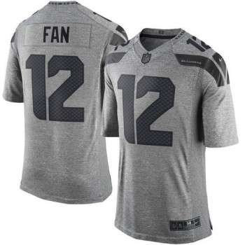 Seahawks #12 Fan Gray Men's Stitched NFL Limited Gridiron Gray Jersey Seahawks #12 Fan Gray Men's Stitched NFL Limited Gridiron Gray Jersey