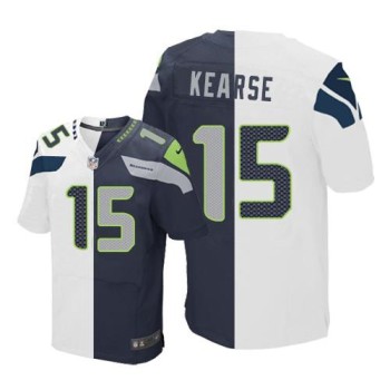 Seahawks #15 Jermaine Kearse White/Steel Blue Men's Stitched NFL Elite Split Jersey Seahawks #15 Jermaine Kearse White/Steel Blue Men's Stitched NFL Elite Split Jersey