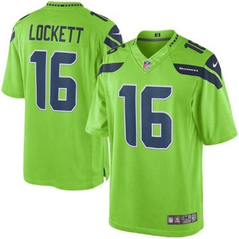 Seahawks #16 Tyler Lockett Green Youth Stitched NFL Limited Rush Jersey