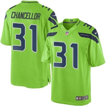 Seahawks #31 Kam Chancellor Green Youth Stitched NFL Limited Rush Jersey