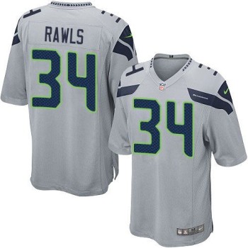 Seahawks #34 Thomas Rawls Grey Alternate Youth Stitched NFL Elite Jersey