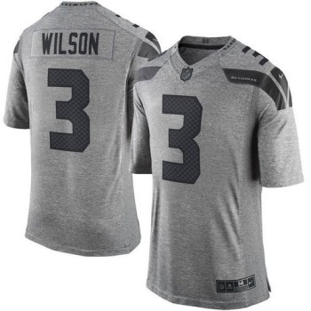 Seahawks #3 Russell Wilson Gray Men's Stitched NFL Limited Gridiron Gray Jersey Seahawks #3 Russell Wilson Gray Men's Stitched NFL Limited Gridiron Gray Jersey
