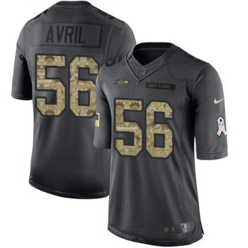 Seahawks #56 Cliff Avril Black Youth Stitched NFL Limited 2016 Salute to Service Jersey