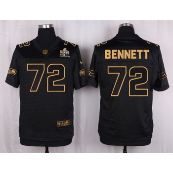 Seahawks #72 Michael Bennett Black Men's Stitched NFL Elite Pro Line Gold Collection Jersey