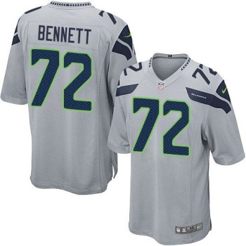 Seahawks #72 Michael Bennett Grey Alternate Youth Stitched NFL Elite Jersey