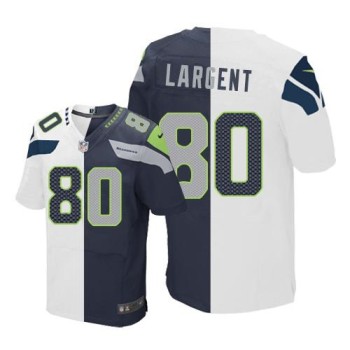 Seahawks #80 Steve Largent White/Steel Blue Men's Stitched NFL Elite Split Jersey Seahawks #80 Steve Largent White/Steel Blue Men's Stitched NFL Elite Split Jersey