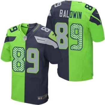 Seahawks #89 Doug Baldwin Steel Blue/Green Men's Stitched NFL Elite Split Jersey Seahawks #89 Doug Baldwin Steel Blue/Green Men's Stitched NFL Elite Split Jersey