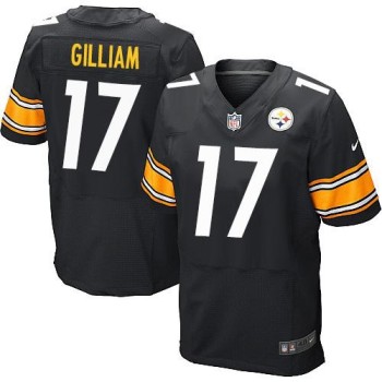Steelers #17 Joe Gilliam Black Team Color Men's Stitched NFL Elite Jersey