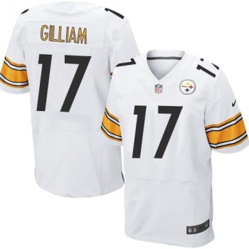 Steelers #17 Joe Gilliam White Men's Stitched NFL Elite Jersey