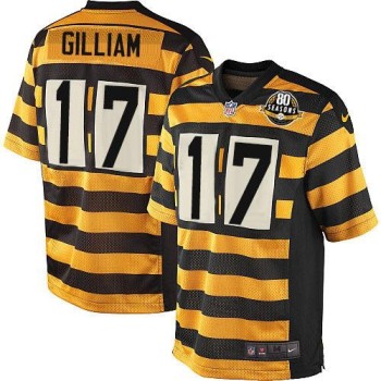 Steelers #17 Joe Gilliam Yellow/Black Alternate Men's Stitched NFL 80TH Throwback Elite Jersey Steelers #17 Joe Gilliam Yellow/Black Alternate Men's Stitched NFL 80TH Throwback Elite Jersey