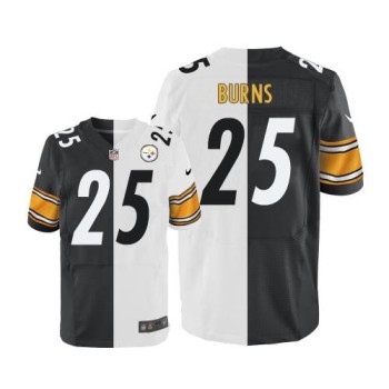 Steelers #25 Artie Burns White/Black Men's Stitched NFL Elite Split Jersey Steelers #25 Artie Burns White/Black Men's Stitched NFL Elite Split Jersey