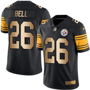 Steelers #26 Le'Veon Bell Black Men's Stitched NFL Limited Gold Rush Jersey Steelers #26 Le'Veon Bell Black Men's Stitched NFL Limited Gold Rush Jersey