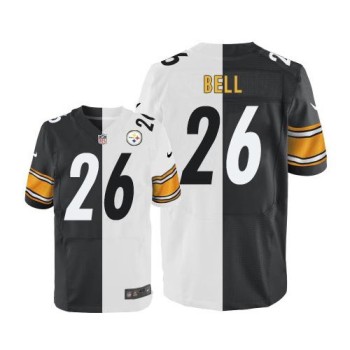 Steelers #26 Le'Veon Bell White/Black Men's Stitched NFL Elite Split Jersey Steelers #26 Le'Veon Bell White/Black Men's Stitched NFL Elite Split Jersey