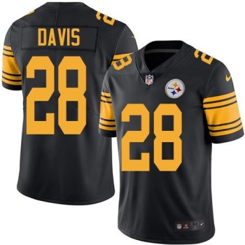 Steelers #28 Sean Davis Black Men's Stitched NFL Limited Rush Jersey Steelers #28 Sean Davis Black Men's Stitched NFL Limited Rush Jersey