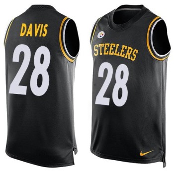 Steelers #28 Sean Davis Black Team Color Men's Stitched NFL Limited Tank Top Jersey Steelers #28 Sean Davis Black Team Color Men's Stitched NFL Limited Tank Top Jersey
