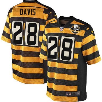 Steelers #28 Sean Davis Yellow/Black Alternate Men's Stitched NFL 80TH Throwback Elite Jersey Steelers #28 Sean Davis Yellow/Black Alternate Men's Stitched NFL 80TH Throwback Elite Jersey