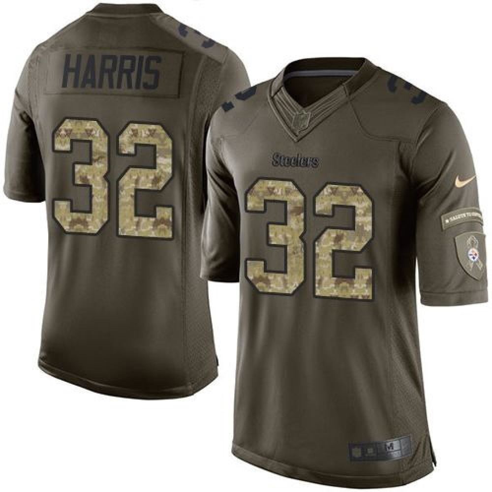 Steelers #32 Franco Harris Green Youth Stitched NFL Limited Salute to Service Jersey