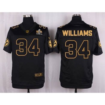 Steelers #34 DeAngelo Williams Black Men's Stitched NFL Elite Pro Line Gold Collection Jersey Steelers #34 DeAngelo Williams Black Men's Stitched NFL Elite Pro Line Gold Collection Jersey