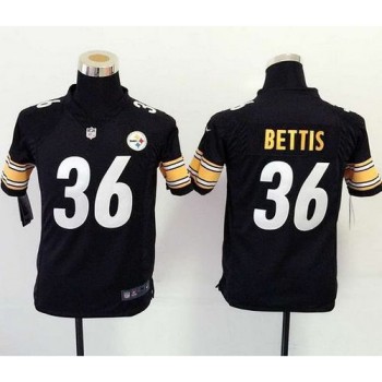 Steelers #36 Jerome Bettis Black Team Color Youth Stitched NFL Elite Jersey Steelers #36 Jerome Bettis Black Team Color Youth Stitched NFL Elite Jersey