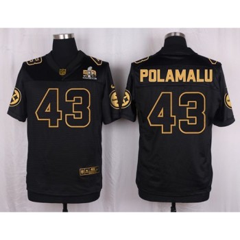 Steelers #43 Troy Polamalu Black Men's Stitched NFL Elite Pro Line Gold Collection Jersey Steelers #43 Troy Polamalu Black Men's Stitched NFL Elite Pro Line Gold Collection Jersey