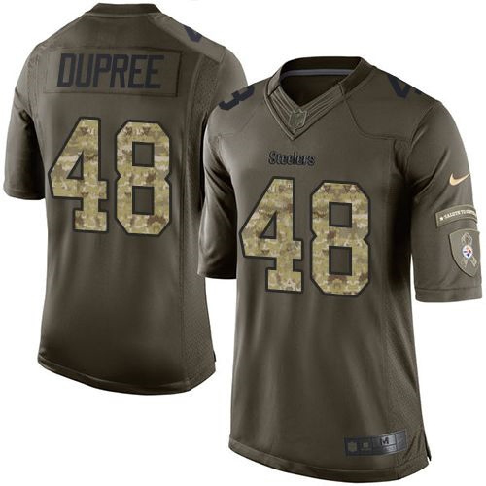 Steelers #48 Bud Dupree Green Youth Stitched NFL Limited Salute to Service Jersey