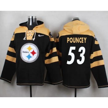 Steelers #53 Maurkice Pouncey Black Player Pullover NFL Hoodie Steelers #53 Maurkice Pouncey Black Player Pullover NFL Hoodie