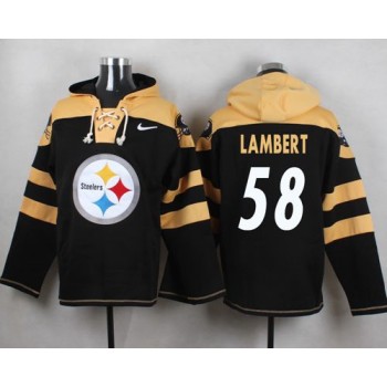 Steelers #58 Jack Lambert Black Player Pullover NFL Hoodie Steelers #58 Jack Lambert Black Player Pullover NFL Hoodie