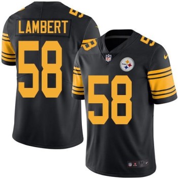 Steelers #58 Jack Lambert Black Youth Stitched NFL Limited Rush Jersey