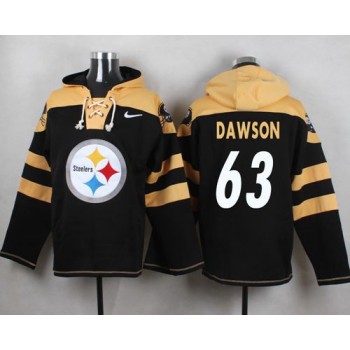 Steelers #63 Dermontti Dawson Black Player Pullover NFL Hoodie Steelers #63 Dermontti Dawson Black Player Pullover NFL Hoodie