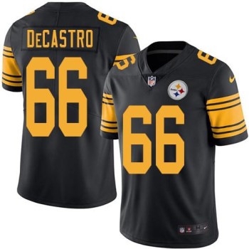 Steelers #66 David DeCastro Black Men's Stitched NFL Limited Rush Jersey