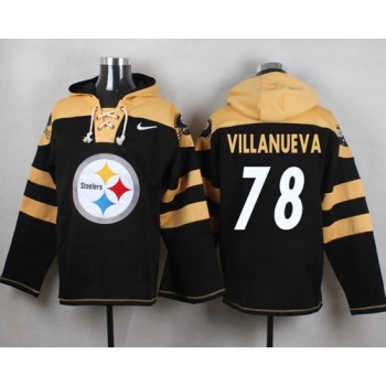 Steelers #78 Alejandro Villanueva Black Player Pullover NFL Hoodie Steelers #78 Alejandro Villanueva Black Player Pullover NFL Hoodie