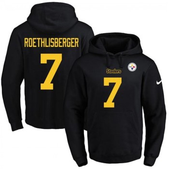 Steelers #7 Ben Roethlisberger Black(Gold No.) Name & Number Pullover NFL Hoodie Steelers #7 Ben Roethlisberger Black(Gold No.) Name & Number Pullover NFL Hoodie