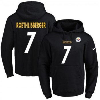 Steelers #7 Ben Roethlisberger Black Name & Number Pullover NFL Hoodie Steelers #7 Ben Roethlisberger Black Name & Number Pullover NFL Hoodie