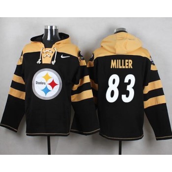 Steelers #83 Heath Miller Black Player Pullover NFL Hoodie Steelers #83 Heath Miller Black Player Pullover NFL Hoodie