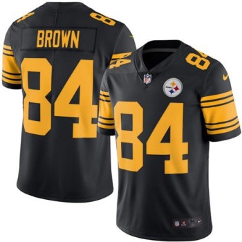 Steelers #84 Antonio Brown Black Men's Stitched NFL Limited Rush Jersey Steelers #84 Antonio Brown Black Men's Stitched NFL Limited Rush Jersey