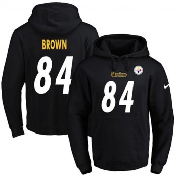 Steelers #84 Antonio Brown Black Name & Number Pullover NFL Hoodie Steelers #84 Antonio Brown Black Name & Number Pullover NFL Hoodie