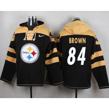 Steelers #84 Antonio Brown Black Player Pullover NFL Hoodie Steelers #84 Antonio Brown Black Player Pullover NFL Hoodie