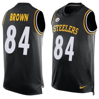 Steelers #84 Antonio Brown Black Team Color Men's Stitched NFL Limited Tank Top Jersey Steelers #84 Antonio Brown Black Team Color Men's Stitched NFL Limited Tank Top Jersey