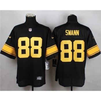 Steelers #88 Lynn Swann Black(Gold No.) Men's Stitched NFL Elite Jersey Steelers #88 Lynn Swann Black(Gold No.) Men's Stitched NFL Elite Jersey