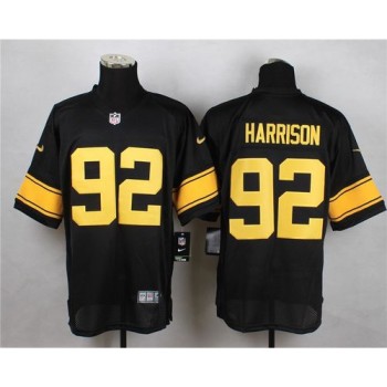 Steelers #92 James Harrison Black(Gold No.) Men's Stitched NFL Elite Jersey Steelers #92 James Harrison Black(Gold No.) Men's Stitched NFL Elite Jersey