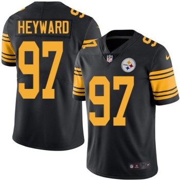 Steelers #97 Cameron Heyward Black Men's Stitched NFL Limited Rush Jersey Steelers #97 Cameron Heyward Black Men's Stitched NFL Limited Rush Jersey