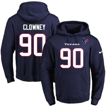 Texans #90 Jadeveon Clowney Navy Blue Name & Number Pullover NFL Hoodie Texans #90 Jadeveon Clowney Navy Blue Name & Number Pullover NFL Hoodie