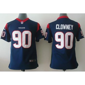 Texans #90 Jadeveon Clowney Navy Blue Team Color Youth Stitched NFL Elite Jersey