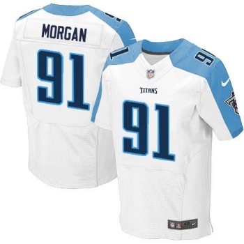 Titans #91 Derrick Morgan White Men's Stitched NFL Elite Jersey